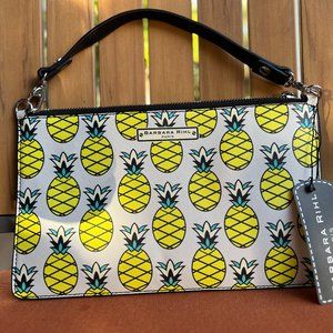 Leather Handbag with Pineapple Design by Barbara Rihl